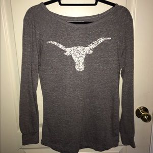 Gray longhorn sweater