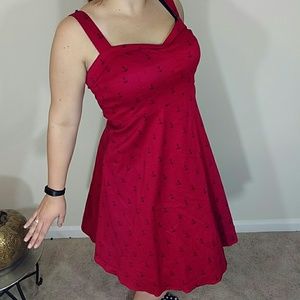 Pinup 50s-style flaired dress (with anchors!!)