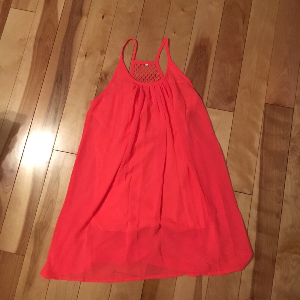 Coral dress with back design