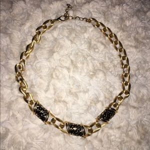 Gold and black VNTG Christian Dior necklace