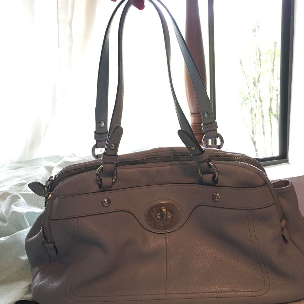 purple/gray coach satchel