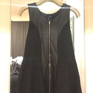 Aqua Black Leather Lined Sweater Dress