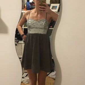 Grey & silver Sequin mini dress