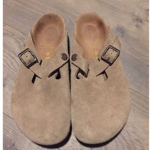 Birkenstock Boston Clog - Taupe Suede - Size 36