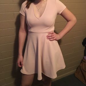 Salmon / Rose Tie Back Dress
