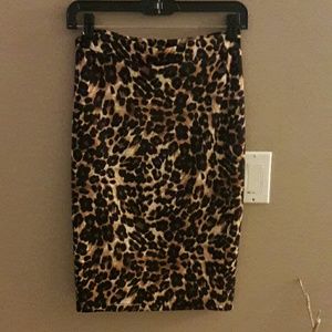 Tights leopard print pencil skirt