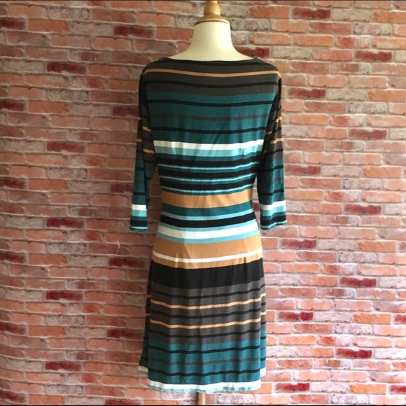 LOFT striped fitted cowlneck dress - Picture 4 of 6