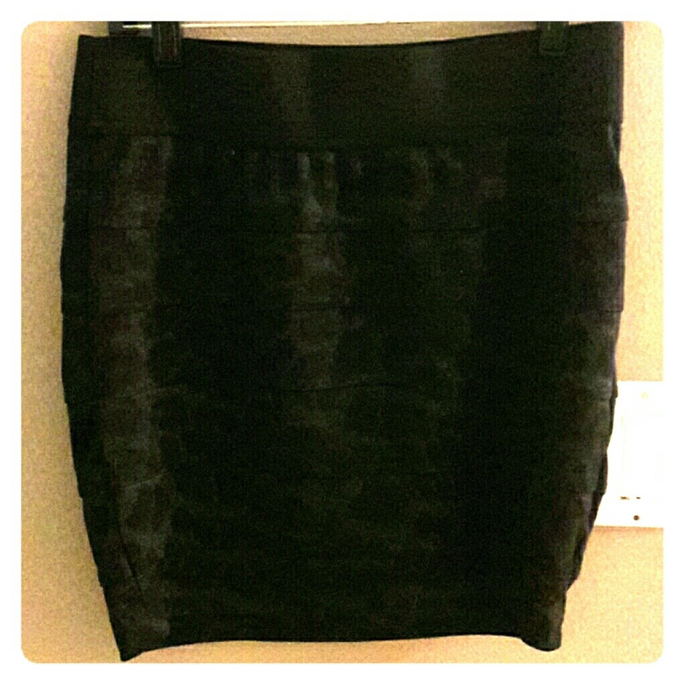 Skirt black leopard print