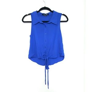 Forever 21 • Front Tie Button Down Crop Top