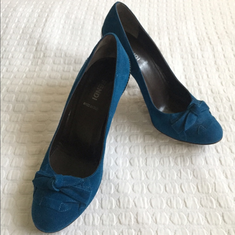 Fendi Blue Suede Shoes