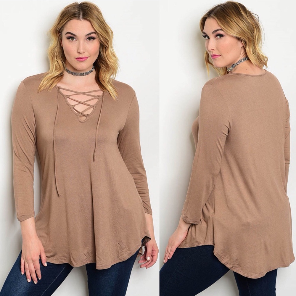 | EE+ | MOCHA LACED TOP | - Picture 3 of 4