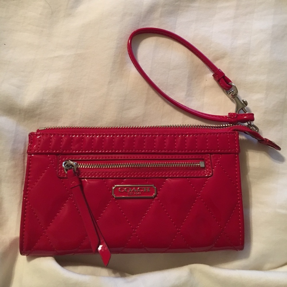 Coach quilted wristlet