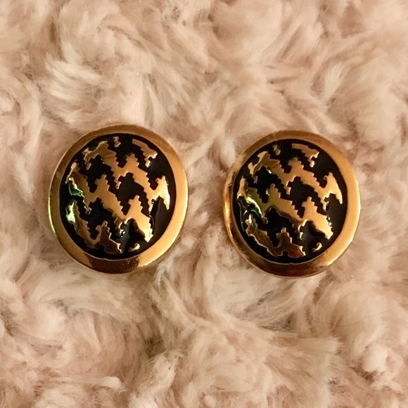 Christian Dior VNTG Black and gold clip earrings - Picture 1 of 3