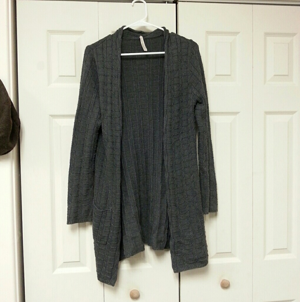 Grey Oversized Cardigan