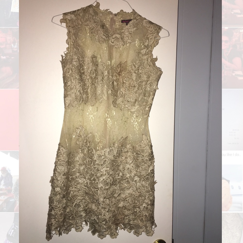Nude lace/sheer cocktail dress