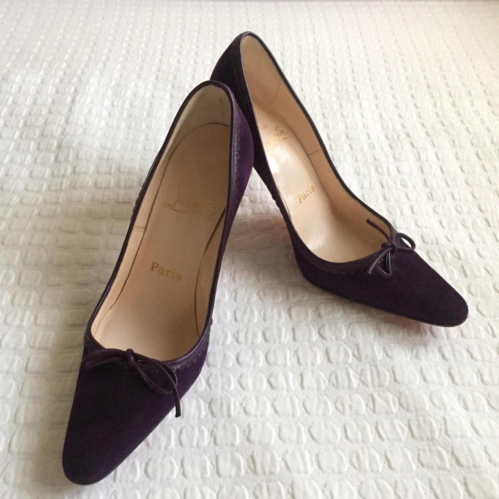 Christian Louboutin Plum Suede Pumps