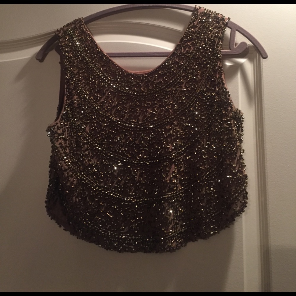 Beaded croped top GOLD