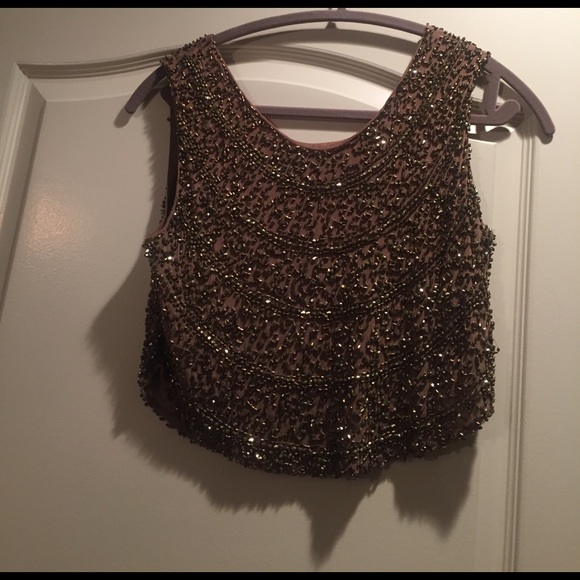 Beaded croped top GOLD - Picture 3 of 4