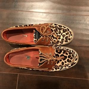 Sperry Cheetah Slip Ons