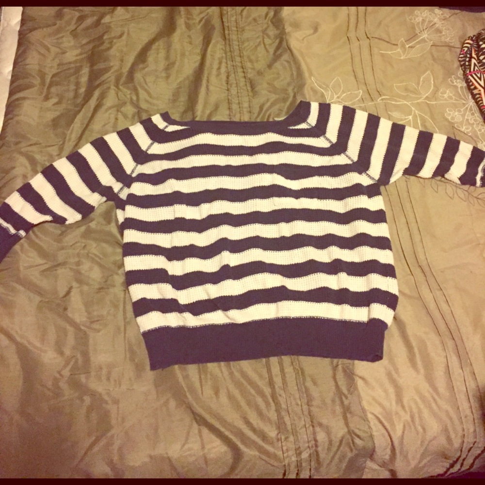 Navy blue & white striped shirt
