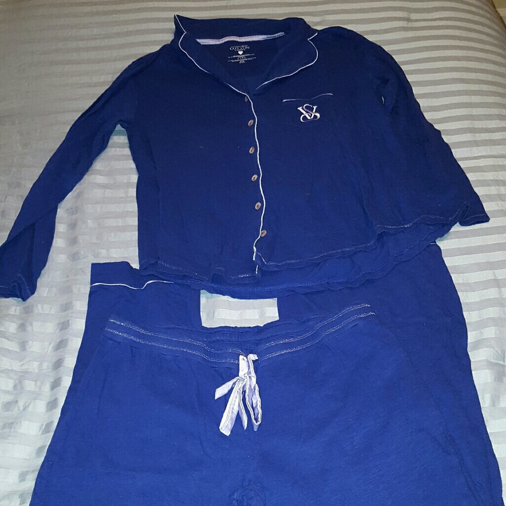 Royal Blue Victoria's Secret Pajama Set