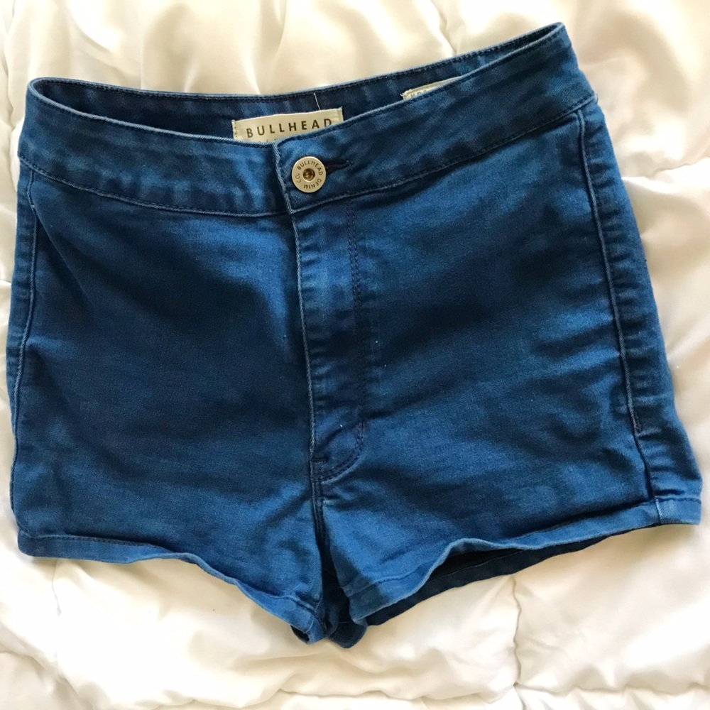 Blue High Waisted Shorts