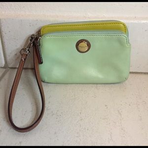 Coach double zipper wristlet