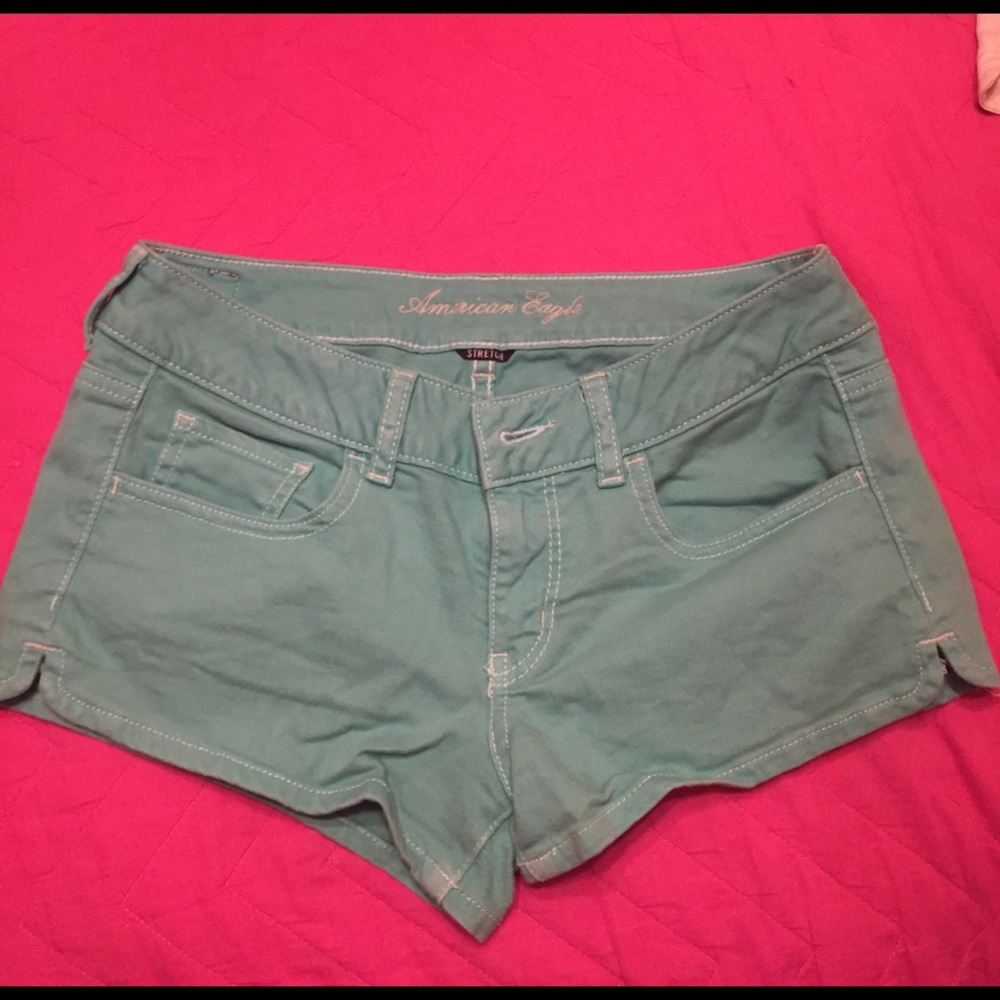Teal American eagle shorts