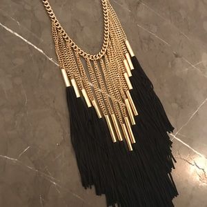 Black Fringe Necklace