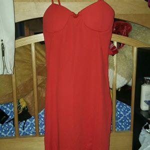 1 redish orange mini dress