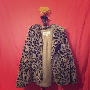 Leopard Print Faux Fur Coat