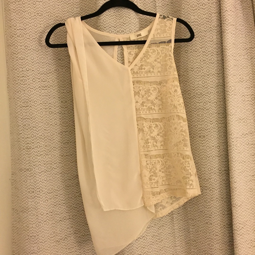 Cream sheer tank