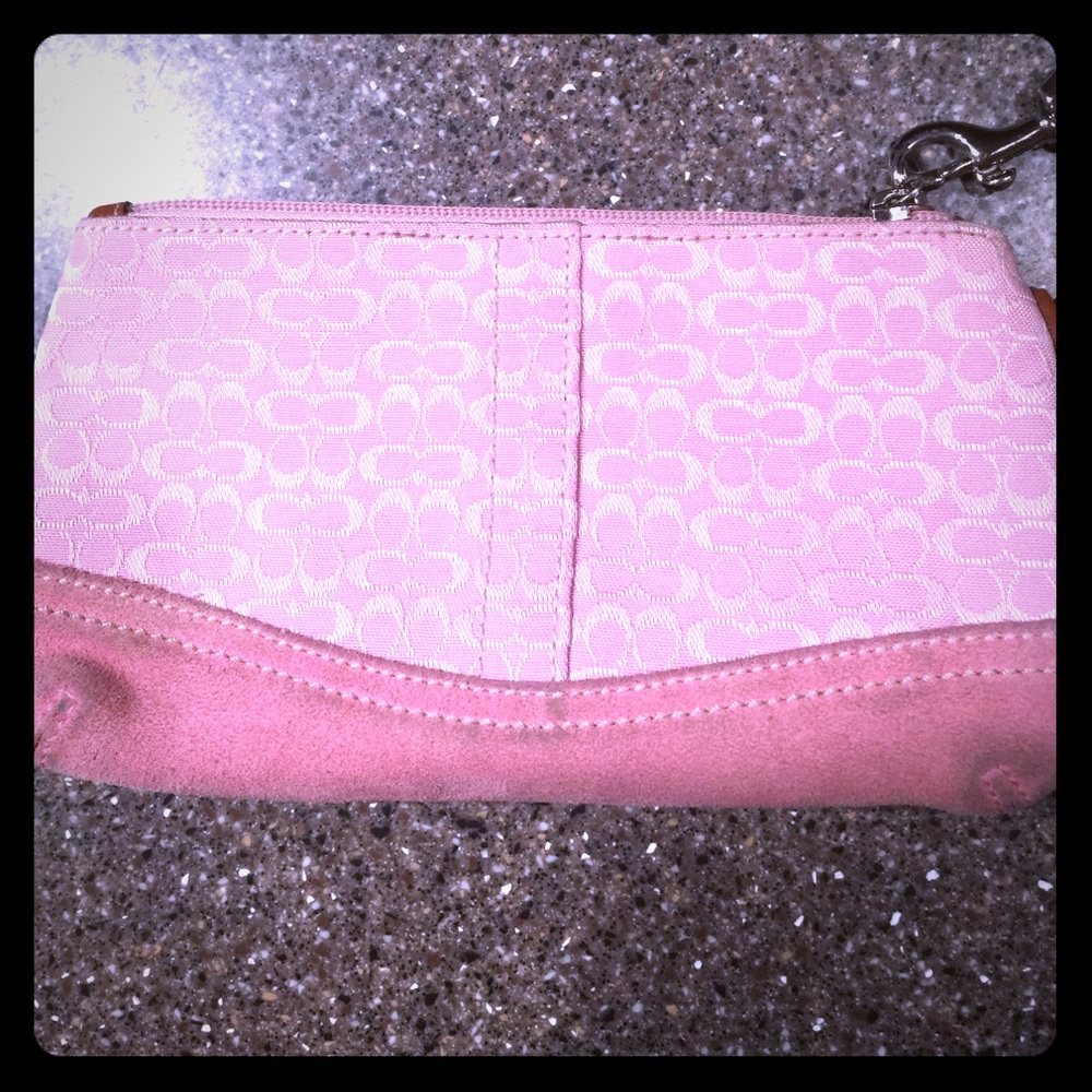 COACH pink wristlet