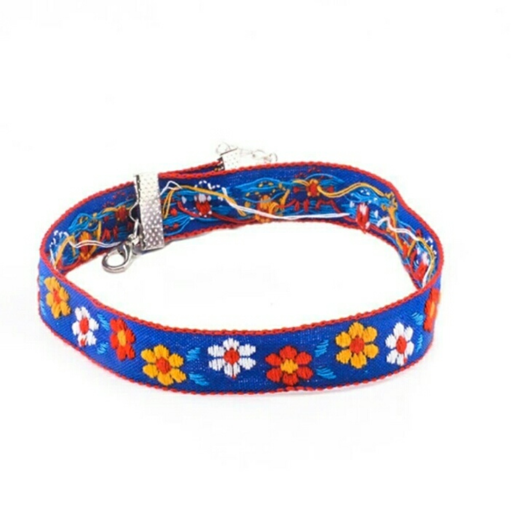 flower choker blue