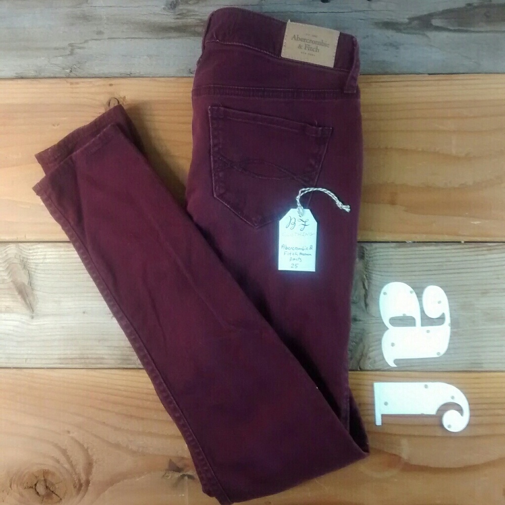 FLASh SALE A&F Maroon Skinny Jeans