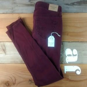 FLASh SALE A&F Maroon Skinny Jeans