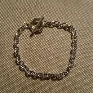 Silver toggle charm bracelet