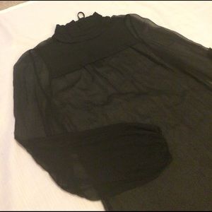 Free People Black Sheer Blouse Free People Black Sheer Blouse
