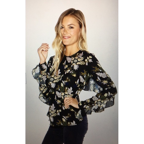 A.L.C Cooper top - Lon sleeve floral blouse - Picture 3 of 4