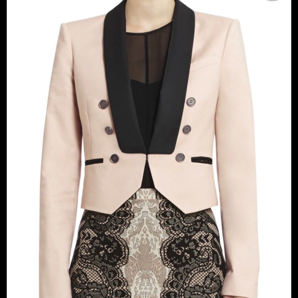 BCBG MAX AZRIA ANJA Cropped Tuxedo Jacket