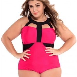 Rose Panel Accent Swimwear