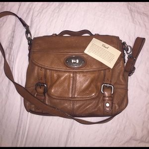 Fossil Genuine Leather Brown Cross body!
