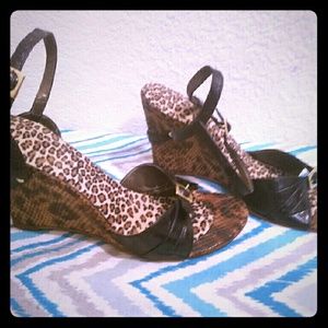 Leopard Print Wedge/Sandals