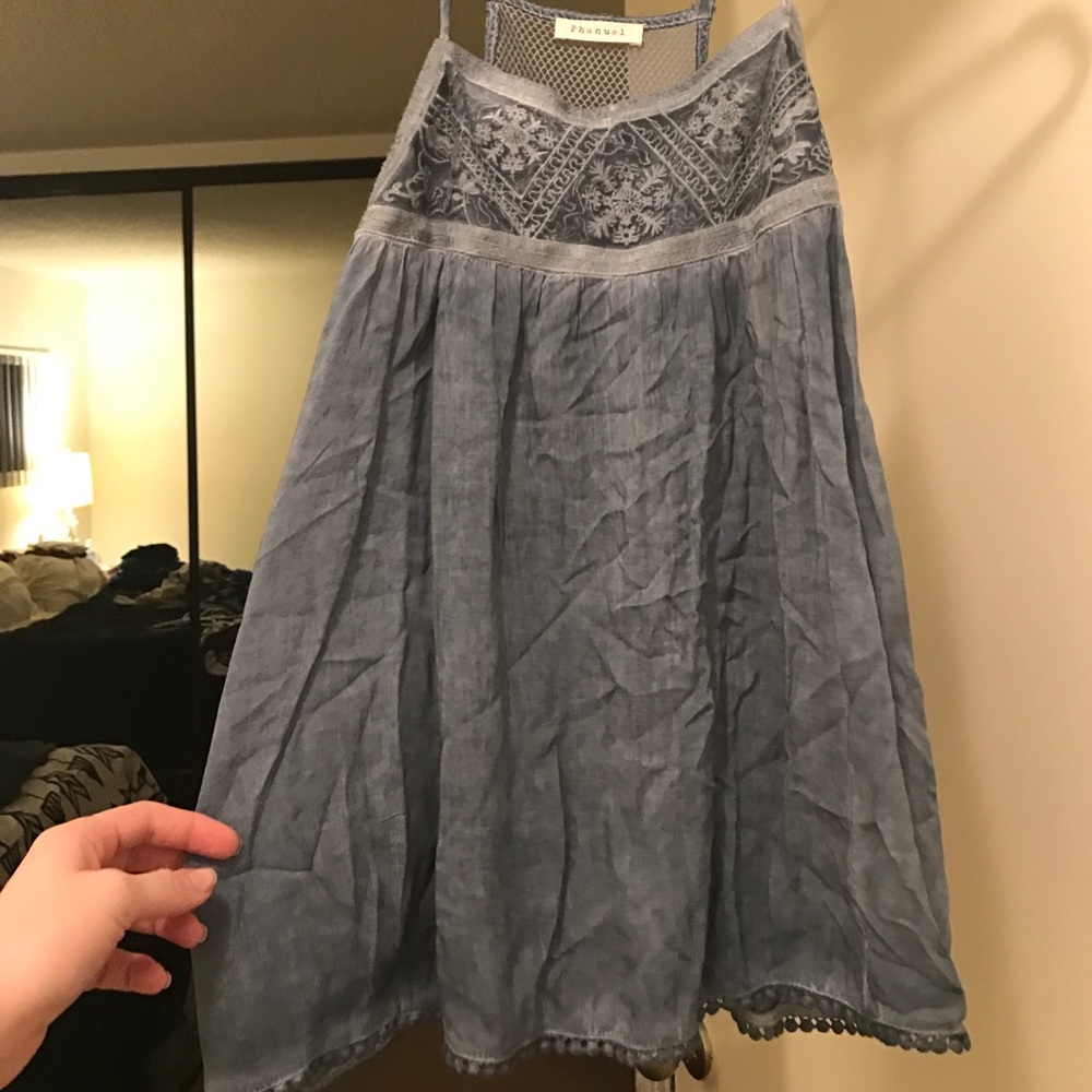 Denim-like flowy tank