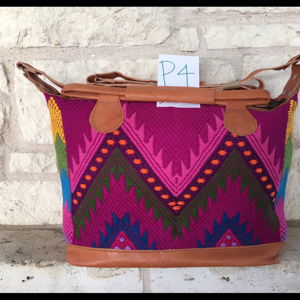 Beautiful Guatemalan Purple & Chevron Handbag.