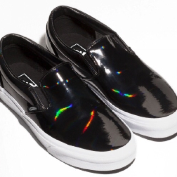 holographic slip on vans