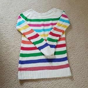 Round neck strip sweater