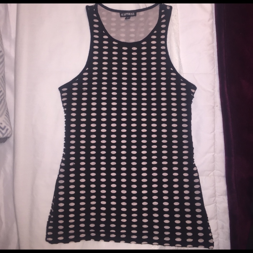 Black and  beige top