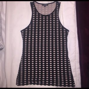 Black and  beige top