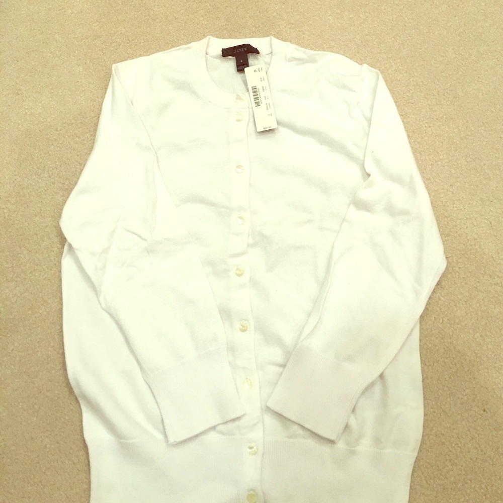 Beautiful NEW white cardigan with pearl buttons!